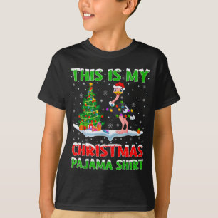 Camiseta Luzes de Árvore de Natal de Avestruz Este É o Meu
