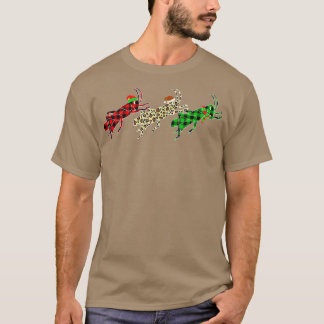 Camiseta Luzes de árvore de Natal de gafanhoto Animais engr