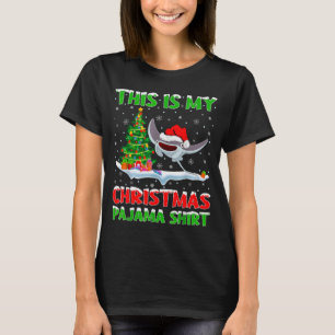Camiseta Luzes de árvore de Natal de peixe arraia Este é o