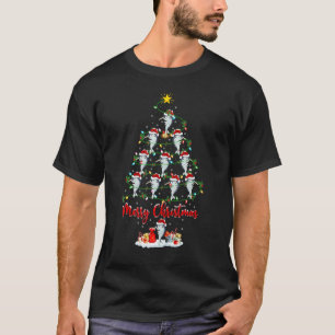 Camiseta Luzes de árvore de Natal de peixe Narval Natal Nar
