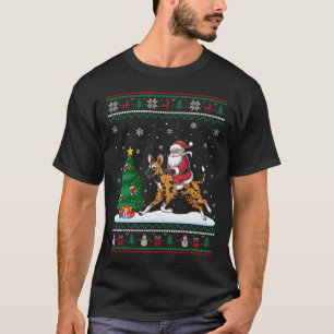 Camiseta Luzes de árvore de Natal feias Papais noeis pilota