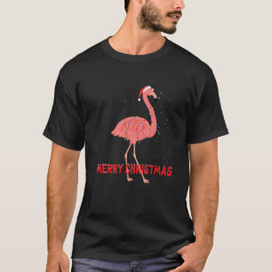Camiseta Luzes de árvore de Natal Flamingo, bonitas