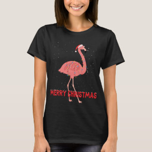 Camiseta Luzes de árvore de Natal lindas flamingo