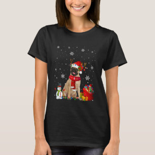 Camiseta Luzes De árvore De Natal Pug Cão Cachorrinho