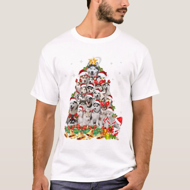 Camiseta Luzes de árvore de natal siberiana | Natal (Frente)