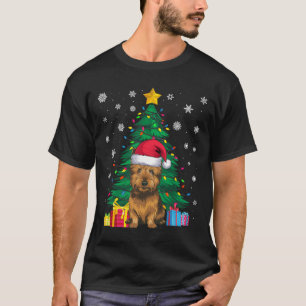 Camiseta Luzes De Árvore Xmas Suculentas Cairn Terrier Dog 