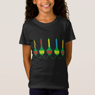 Camiseta Luzes de bolha de Natal retrógradas presentes