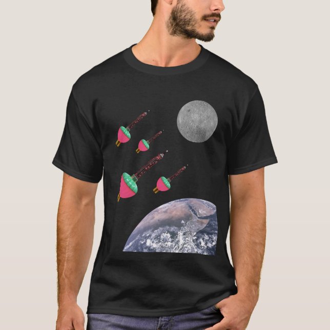 Camiseta Luzes de bolhas no espaço (Frente)