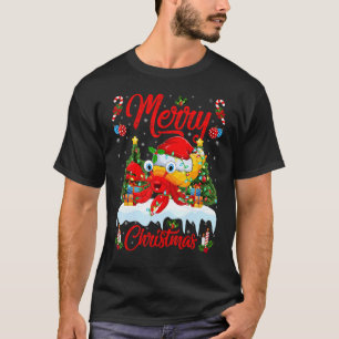 Camiseta Luzes de Caranguejo Eremita Árvore de Natal Papai