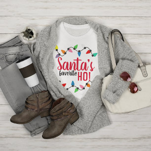 Camiseta Luzes de Cordas de Natal Engraçado do Santa Claus