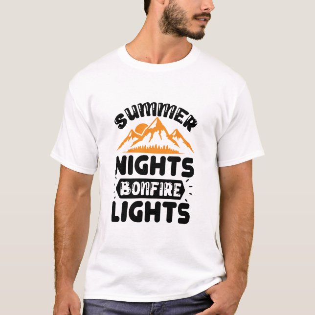 Camiseta Luzes de fogueira em noites de verão (Frente)