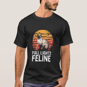 Camiseta Luzes de Gato Siames do Outono - Luzes do Outono F