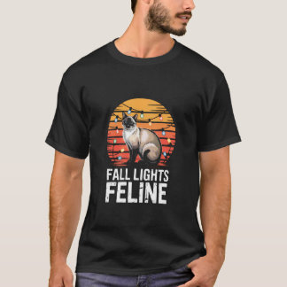 Camiseta Luzes de Gato Siames do Outono - Luzes do Outono F