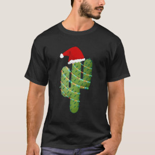 Camiseta Luzes de Natal Cactus Sobrevivem Engraçada Xmas Pr