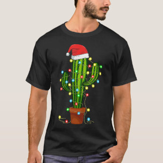 Camiseta Luzes de Natal Cactus Sobrevivem Engraçada Xmas Pr