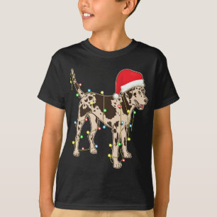 Camiseta Luzes de Natal Cão-Leopardo Catahoula Engraçado