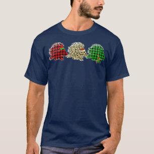Camiseta Luzes de Natal de Árvore de Porco-espinho Animais 