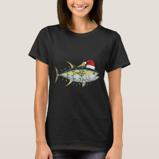Camiseta Luzes de Natal de Atum Festivo Natal Divertido