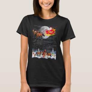 Camiseta Luzes de Natal de Cavalo Família Correspondente Xm