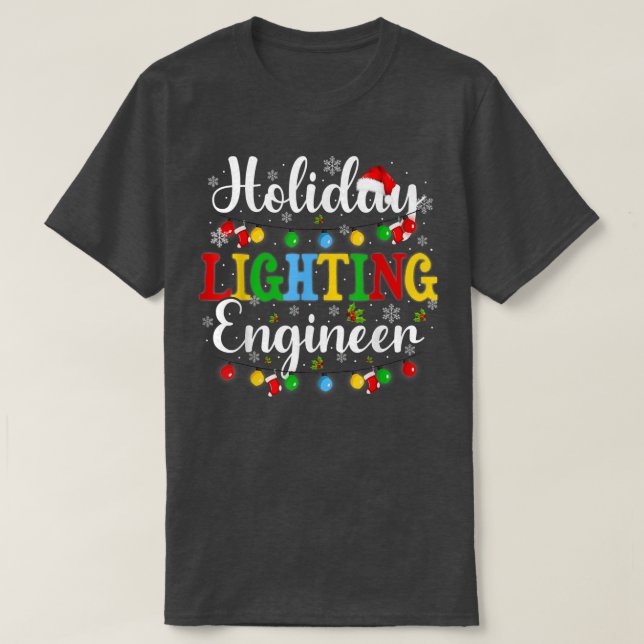 Camiseta Luzes de Natal de Engenheiro de férias (Frente do Design)