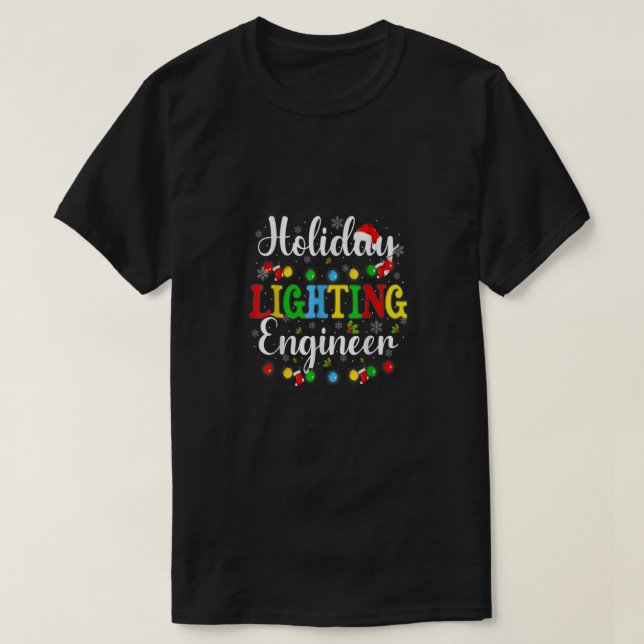 Camiseta Luzes de Natal de Engenheiro de férias (Frente do Design)