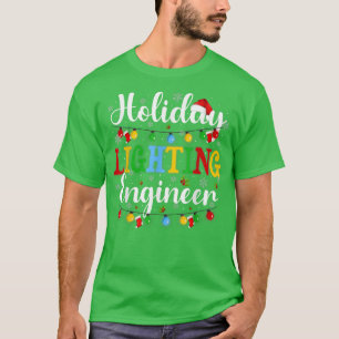 Camiseta Luzes de Natal de Engenheiro de férias