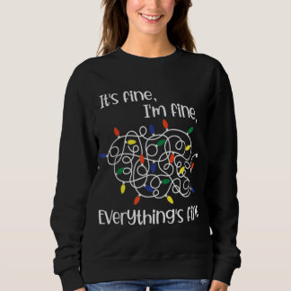 Camiseta Luzes de Natal distorcidas Estou bem Está tudo bem