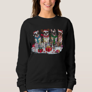 Camiseta Luzes de Natal do Buldogue Francês - Design Adoráv