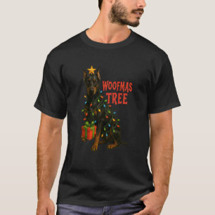 Camiseta Luzes de Natal do Doberman Pinscher na Árvore de N