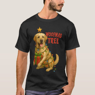 Camiseta Luzes de Natal do Labrador Retriever na Árvore de