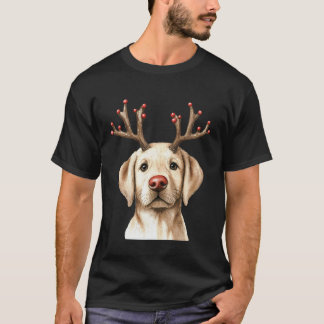 Camiseta Luzes de Natal do Labrador Retriever Rena Dog L