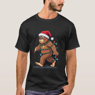 Camiseta Luzes de Natal do Pinheiro de Natal do Papai Noel 