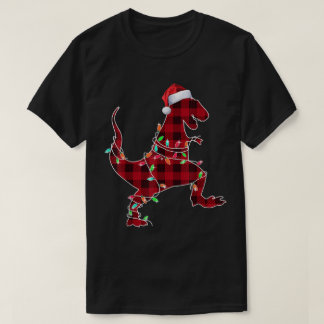 Camiseta Luzes de Natal do T-Rex Xadrez
