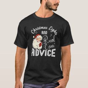 Camiseta Luzes De Natal E Aconselhamento Imobiliário Engraç