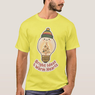 Camiseta Luzes de Natal e Corações Quentes