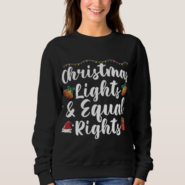 Camiseta Luzes de Natal e direitos iguais (Frente)