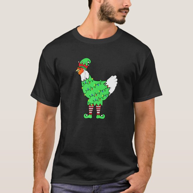 Camiseta Luzes de Natal Elf Frango Frango (Frente)