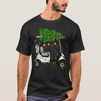 Camiseta Luzes de Natal em Carrinho de Golfe Árvore de Nata