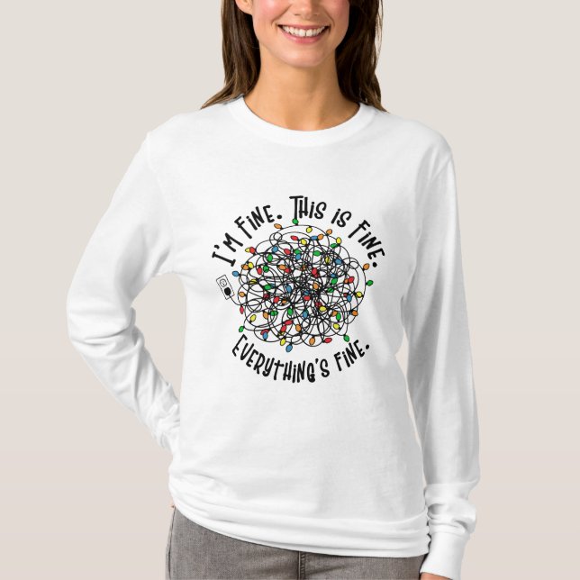 Camiseta Luzes de Natal engraçadas (Frente)