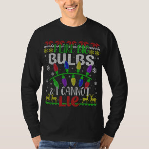 Camiseta Luzes de Natal Engraçadas Eu gosto da Família das
