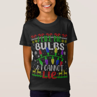 Camiseta Luzes de Natal Engraçadas Eu gosto da Família das
