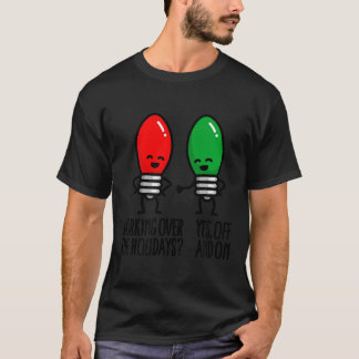 Camiseta Luzes de Natal Engraçadas Trocadilho Trabalhando D