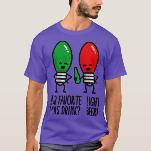 Camiseta Luzes de Natal engraçadas trocadilhos Xmas bebem c