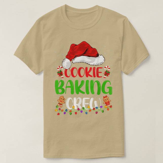 Camiseta Luzes de Natal Equipe de Bolinhos de Gengibre Nata (Frente do Design)