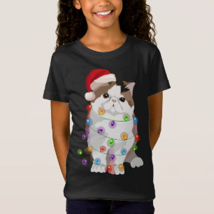 Camiseta Luzes de Natal Exóticas de Cat Shore Xmas Cat Lov