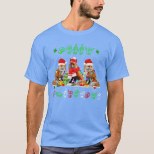 Camiseta Luzes De Natal Feliz Natal Para O Sinal De Asl Lan