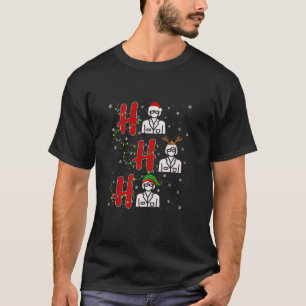 Camiseta Luzes de Natal HO HO HO Assistente Social Engraçad