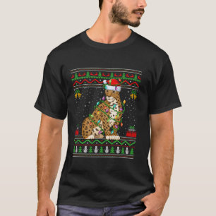 Camiseta Luzes de Natal Jaguar Papais noeis Suados Xmas