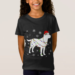 Camiseta Luzes de Natal Labrador Cachorro de Retriever Pres