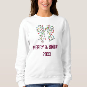 Camiseta Luzes de Natal Laço Coquette Burgundy Presente Per